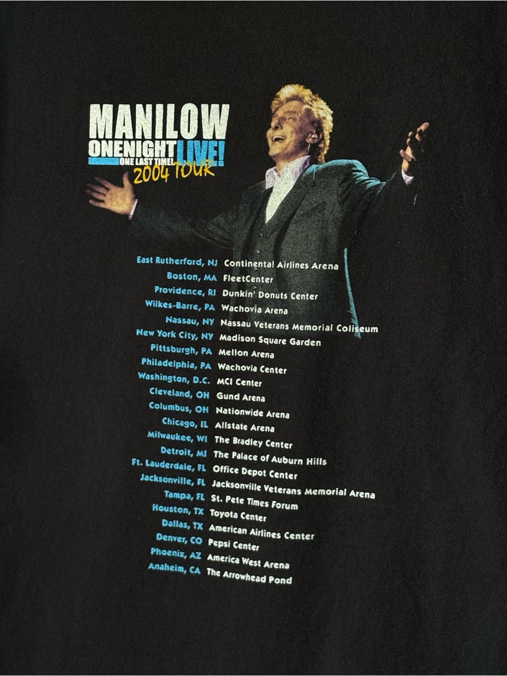 Vintage Barry Manilow 2004 One Night Live Tour Black Band T-Shirt Men’s XL EUC - Picture 6 of 6